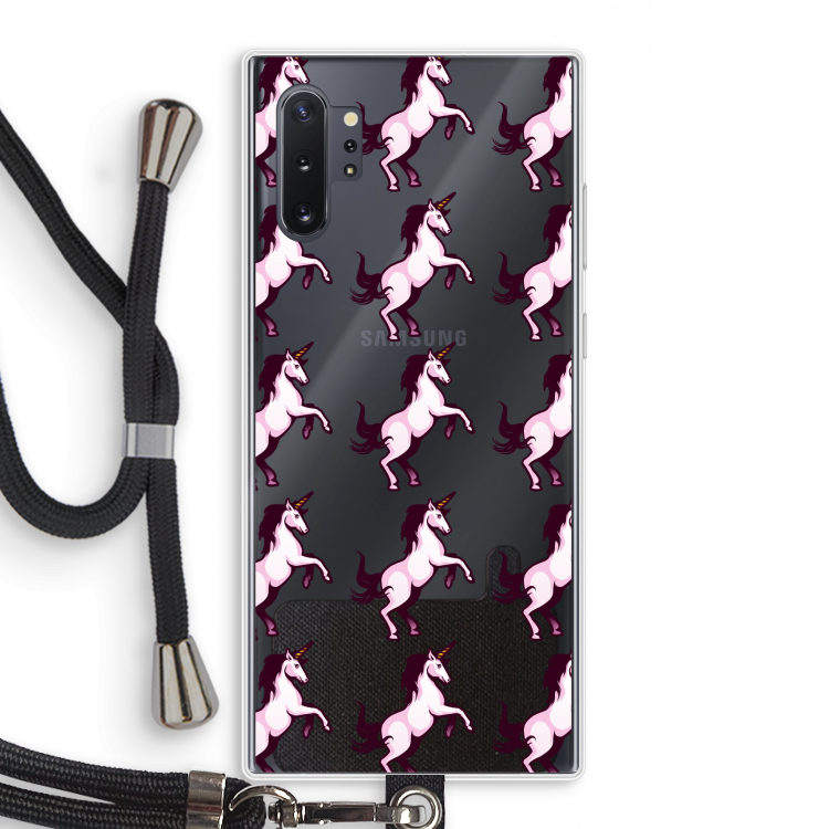 Musketon Unicorn: Samsung Galaxy Note 10 Plus Transparant Hoesje met koord