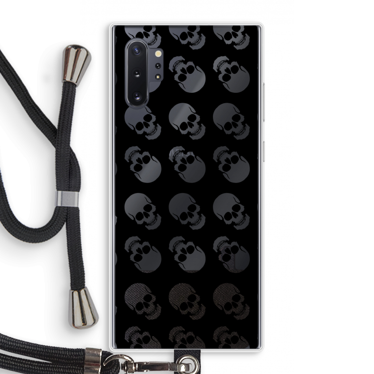 Musketon Skulls: Samsung Galaxy Note 10 Plus Transparant Hoesje met koord