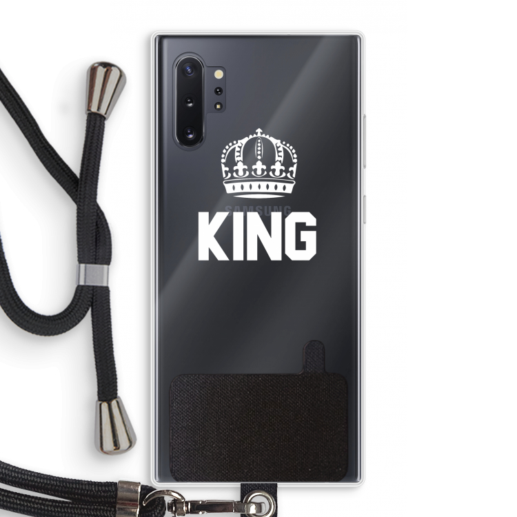 King zwart: Samsung Galaxy Note 10 Plus Transparant Hoesje met koord