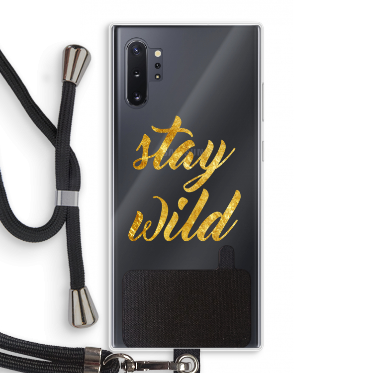 Stay wild: Samsung Galaxy Note 10 Plus Transparant Hoesje met koord