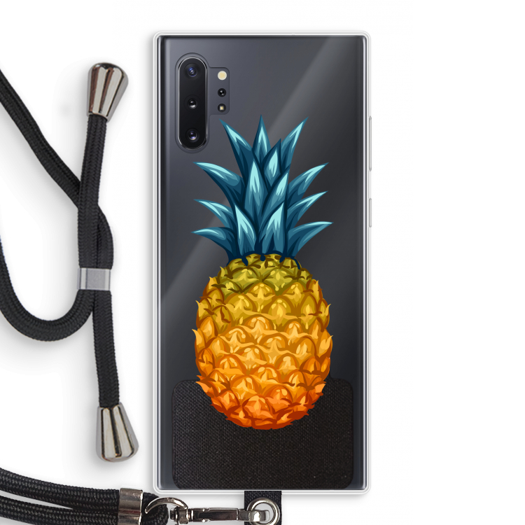 Grote ananas: Samsung Galaxy Note 10 Plus Transparant Hoesje met koord