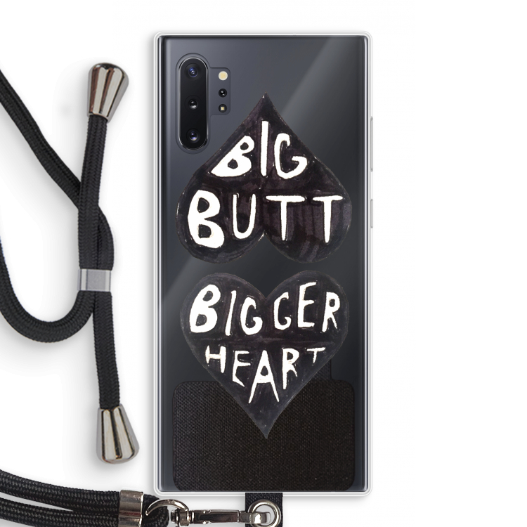 Big butt bigger heart: Samsung Galaxy Note 10 Plus Transparant Hoesje met koord