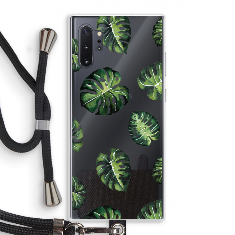 Tropische bladeren: Samsung Galaxy Note 10 Plus Transparant Hoesje met koord
