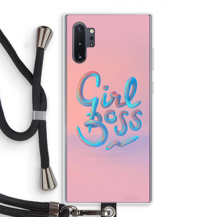 Girl boss: Samsung Galaxy Note 10 Plus Transparant Hoesje met koord