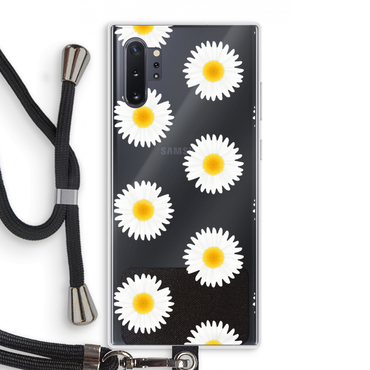 Margrietjes: Samsung Galaxy Note 10 Plus Transparant Hoesje met koord