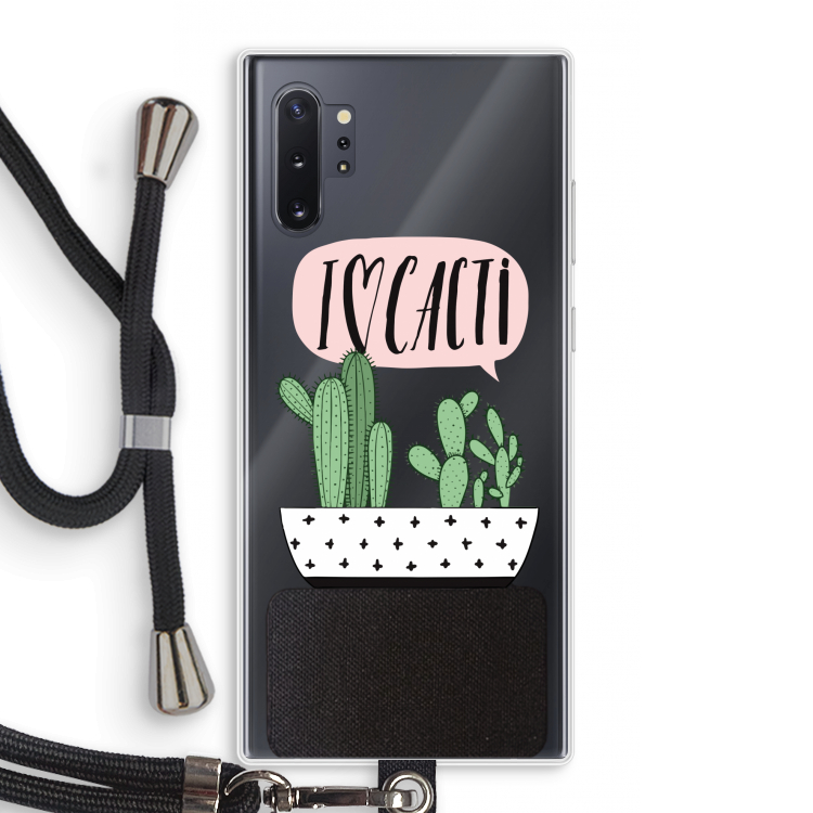 I love cacti: Samsung Galaxy Note 10 Plus Transparant Hoesje met koord