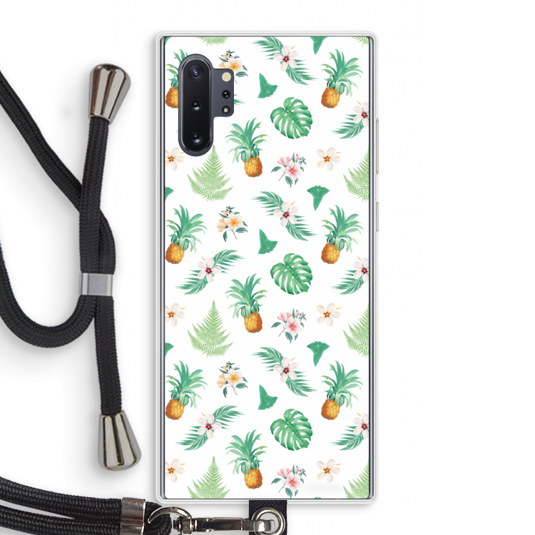 Ananas bladeren: Samsung Galaxy Note 10 Plus Transparant Hoesje met koord