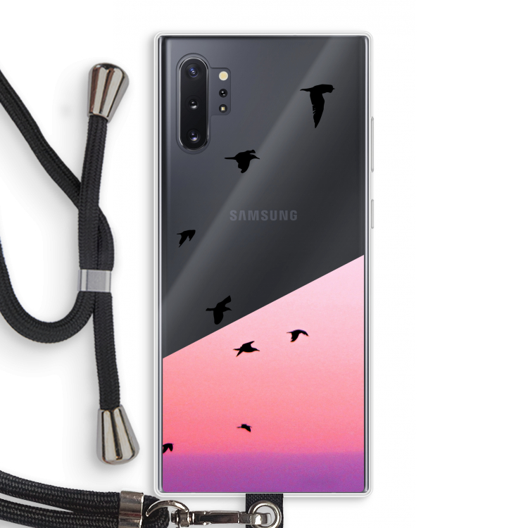 Fly away: Samsung Galaxy Note 10 Plus Transparant Hoesje met koord