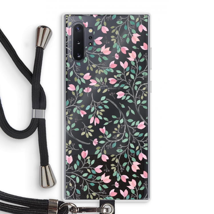 Sierlijke bloemen: Samsung Galaxy Note 10 Plus Transparant Hoesje met koord