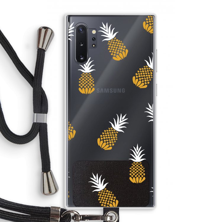Ananasjes: Samsung Galaxy Note 10 Plus Transparant Hoesje met koord