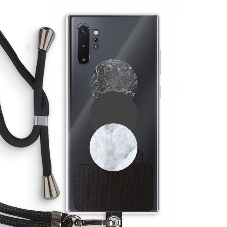 Marmeren cirkels: Samsung Galaxy Note 10 Plus Transparant Hoesje met koord