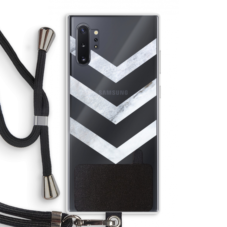 Marmeren pijlen: Samsung Galaxy Note 10 Plus Transparant Hoesje met koord