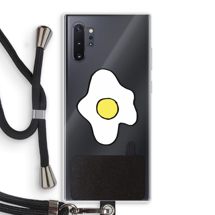 Spiegelei: Samsung Galaxy Note 10 Plus Transparant Hoesje met koord