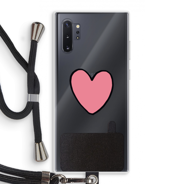Hartje: Samsung Galaxy Note 10 Plus Transparant Hoesje met koord