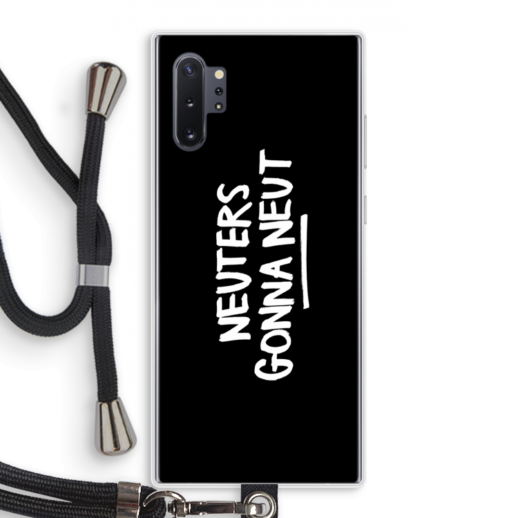 Neuters (zwart): Samsung Galaxy Note 10 Plus Transparant Hoesje met koord