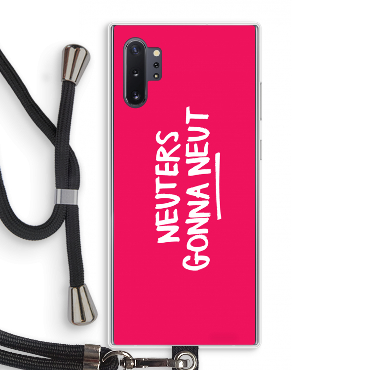 Neuters (roze): Samsung Galaxy Note 10 Plus Transparant Hoesje met koord