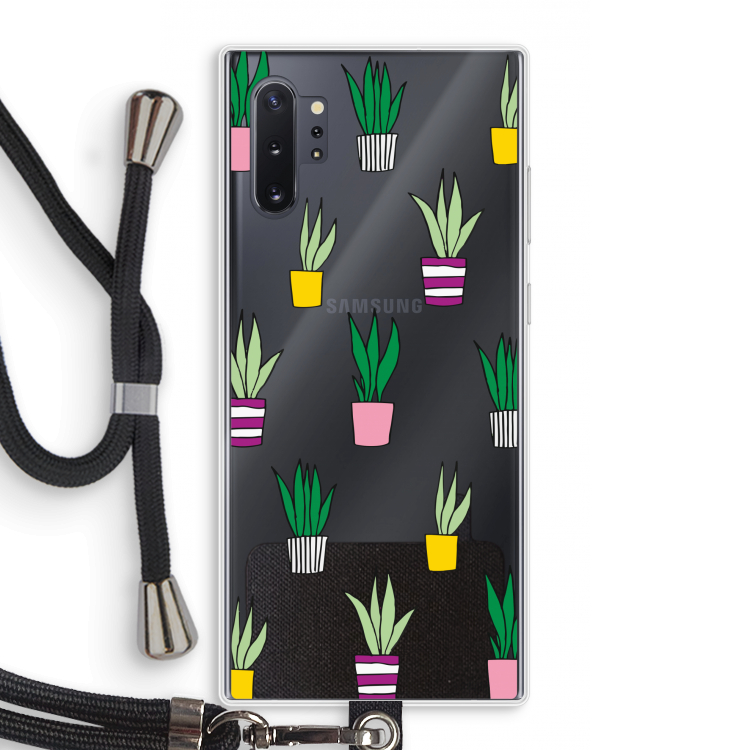 Sanseveria: Samsung Galaxy Note 10 Plus Transparant Hoesje met koord