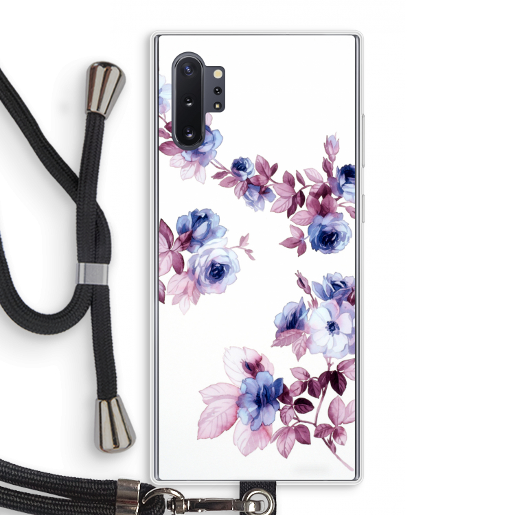 Waterverf bloemen: Samsung Galaxy Note 10 Plus Transparant Hoesje met koord