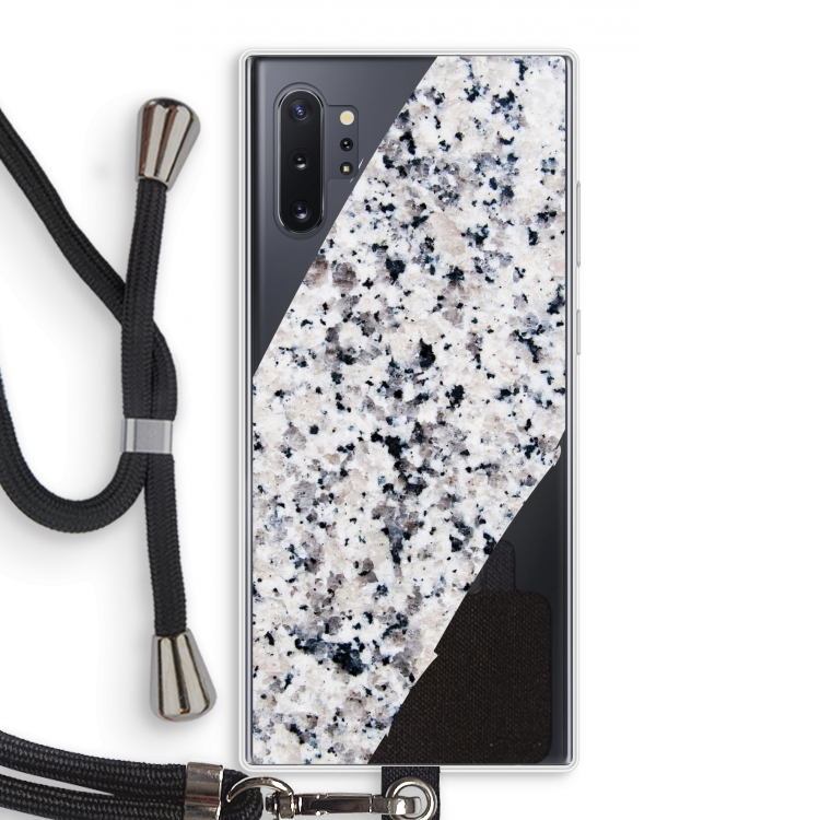Gespikkelde marmer: Samsung Galaxy Note 10 Plus Transparant Hoesje met koord