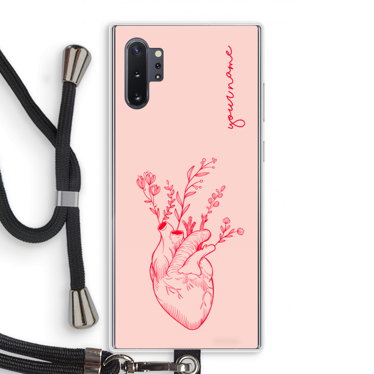 Blooming Heart: Samsung Galaxy Note 10 Plus Transparant Hoesje met koord
