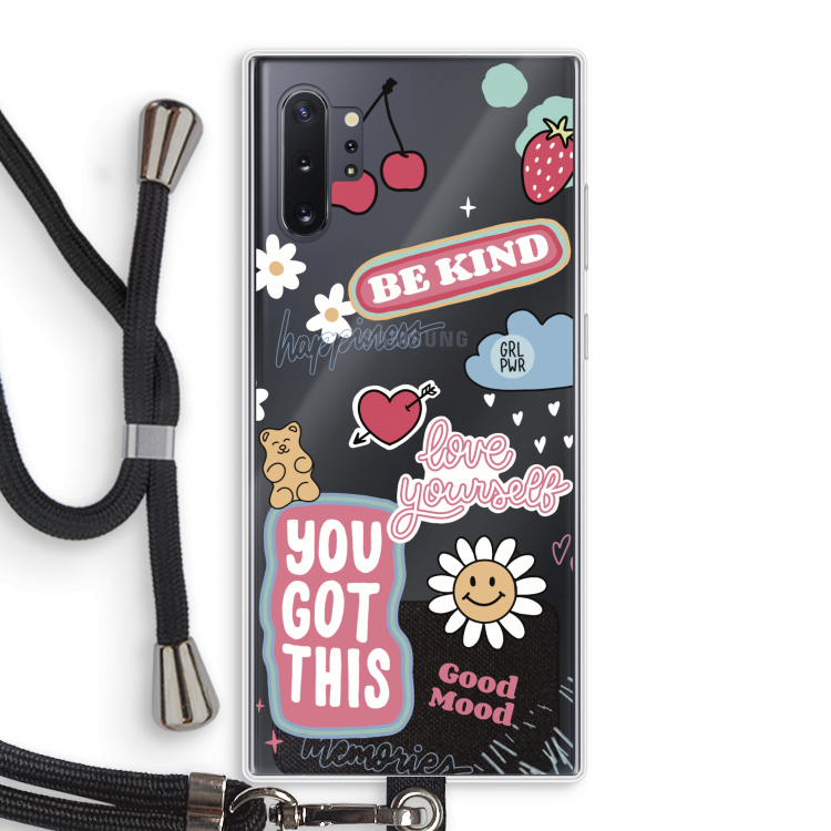 Positivity: Samsung Galaxy Note 10 Plus Transparant Hoesje met koord
