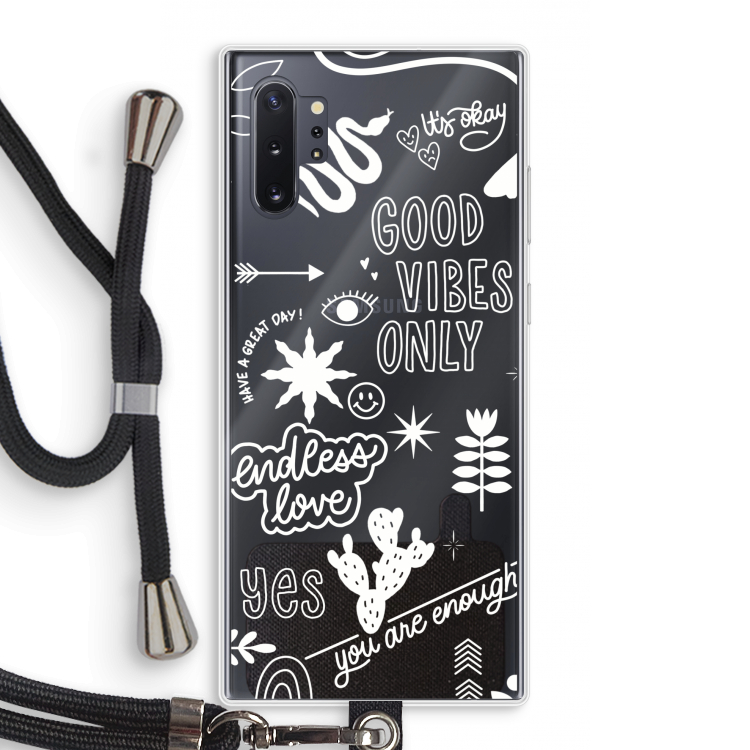 Good vibes: Samsung Galaxy Note 10 Plus Transparant Hoesje met koord
