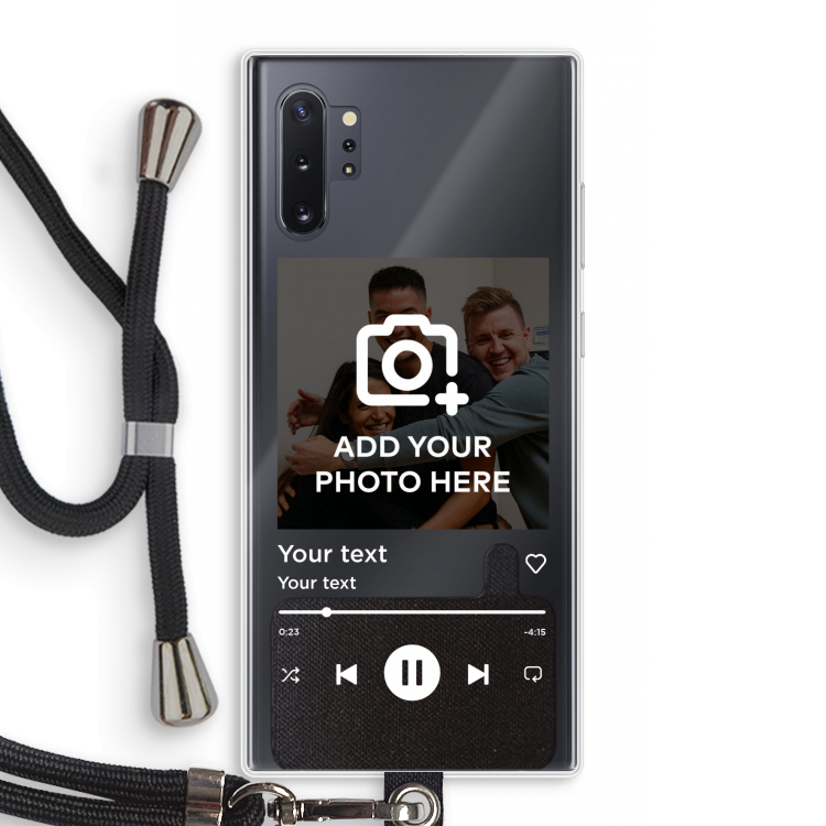 Music Player: Samsung Galaxy Note 10 Plus Transparant Hoesje met koord