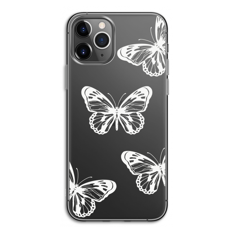 White butterfly: iPhone 11 Pro Transparant Hoesje