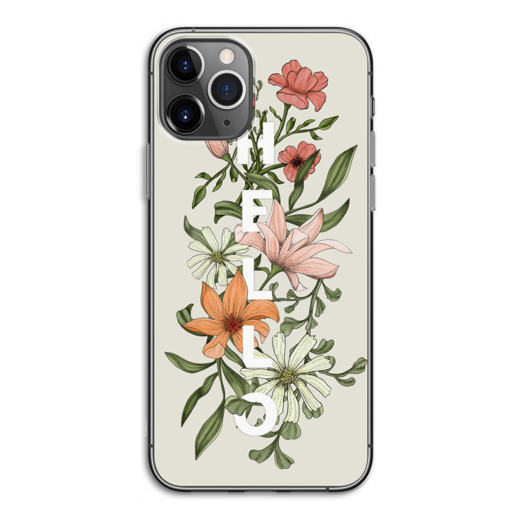 Hello bloemen: iPhone 11 Pro Transparant Hoesje
