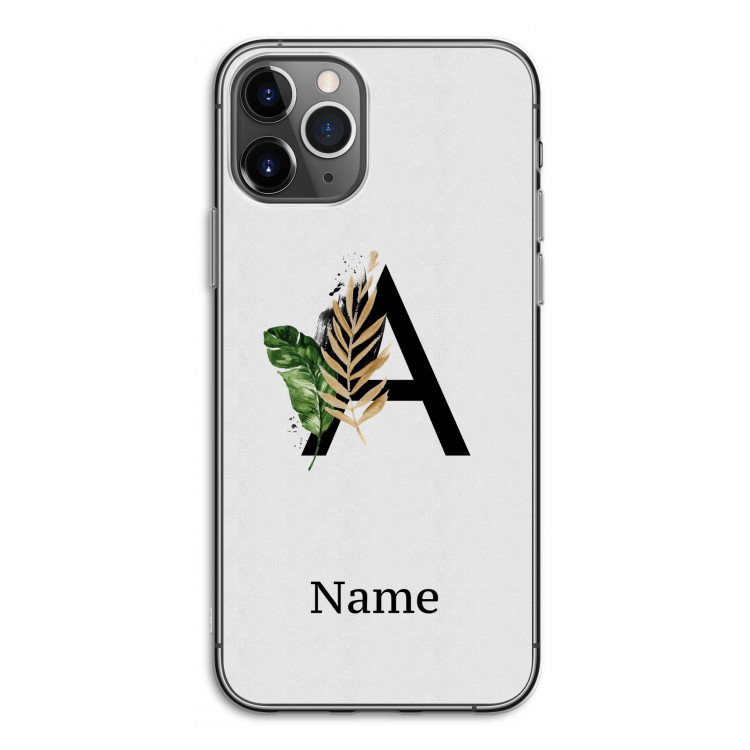 Charcoal Flora: iPhone 11 Pro Transparant Hoesje