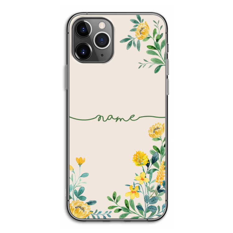 Gele bloemen: iPhone 11 Pro Transparant Hoesje