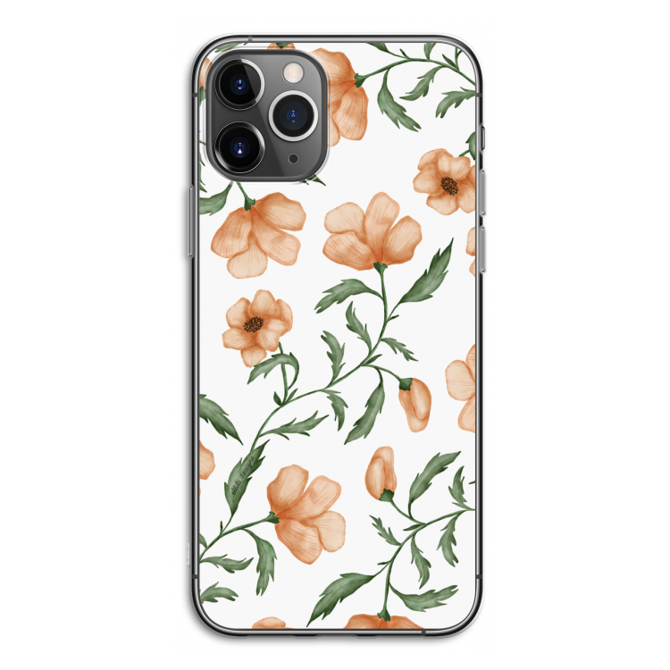 Peachy flowers: iPhone 11 Pro Transparant Hoesje