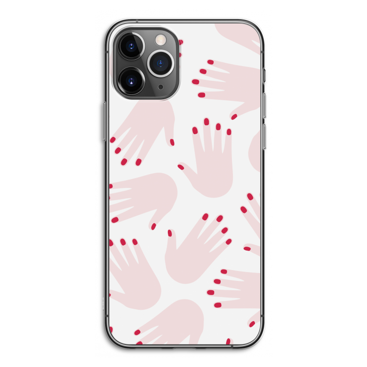 Hands pink: iPhone 11 Pro Transparant Hoesje