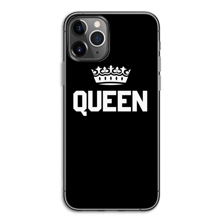 Queen zwart: iPhone 11 Pro Transparant Hoesje