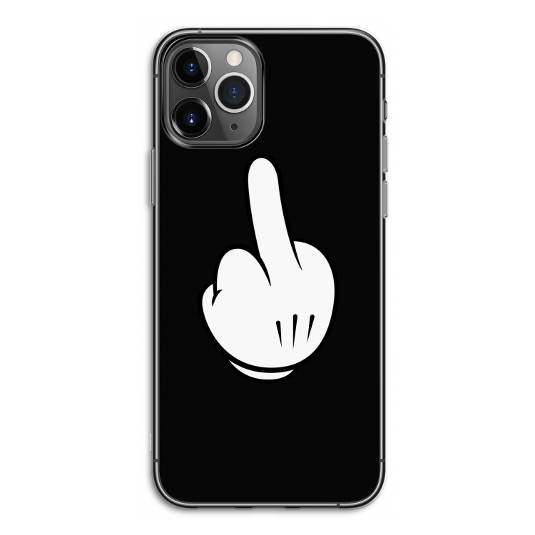 Middle finger black: iPhone 11 Pro Transparant Hoesje