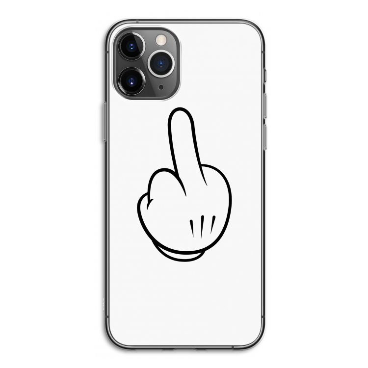 Middle finger white: iPhone 11 Pro Transparant Hoesje
