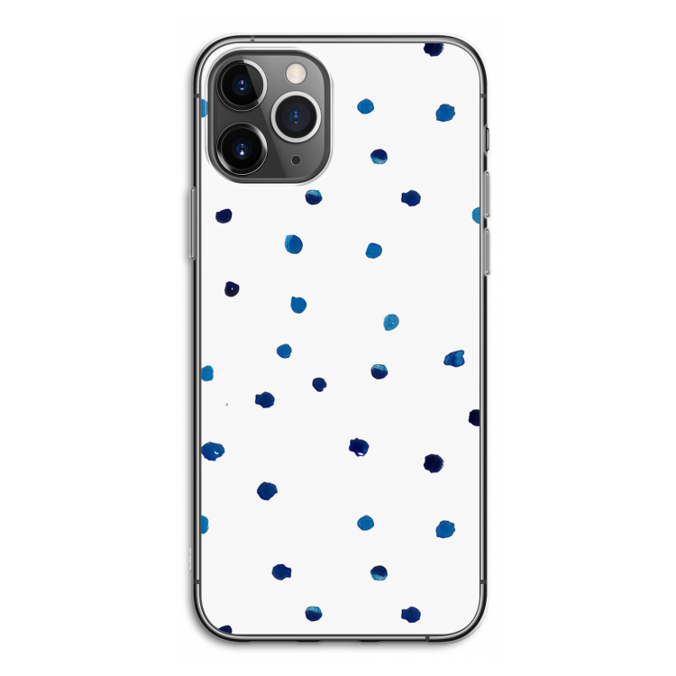 Blauwe stippen: iPhone 11 Pro Transparant Hoesje
