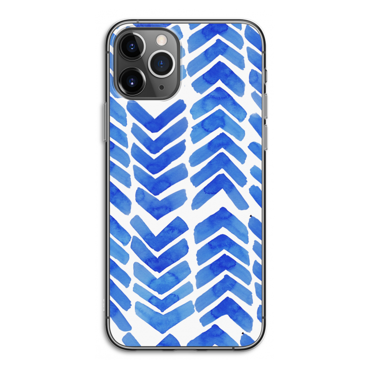 Blauwe pijlen: iPhone 11 Pro Transparant Hoesje