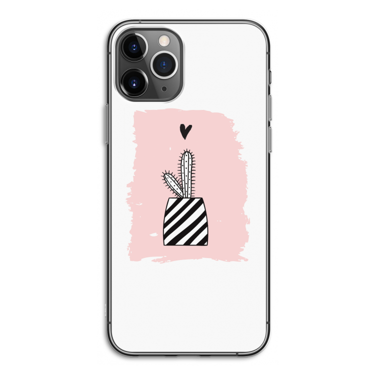 Zwart-wit cactus: iPhone 11 Pro Transparant Hoesje
