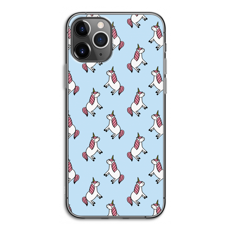 Eenhoorns overal: iPhone 11 Pro Transparant Hoesje