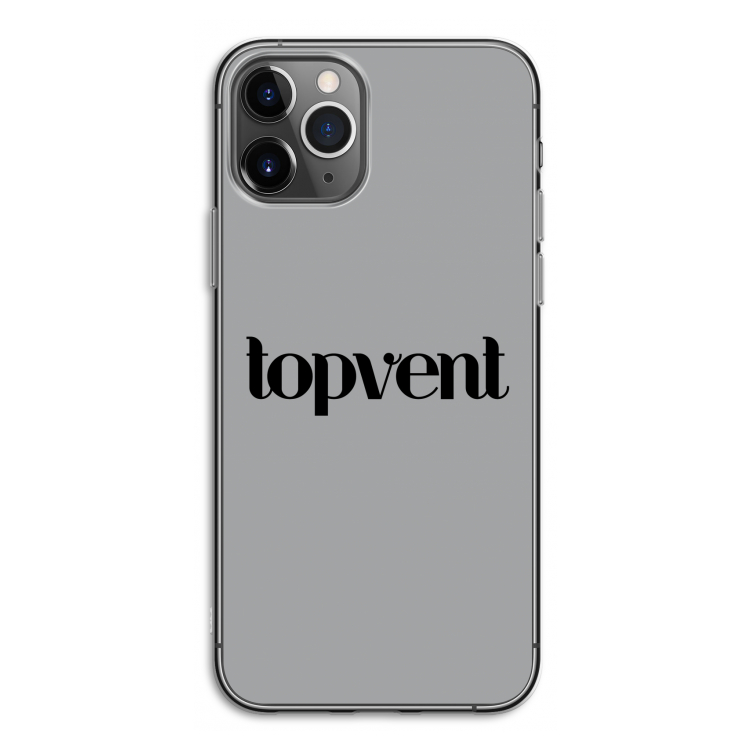 Topvent Grijs Zwart: iPhone 11 Pro Transparant Hoesje