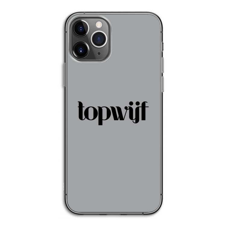 Topwijf Grijs Zwart: iPhone 11 Pro Transparant Hoesje