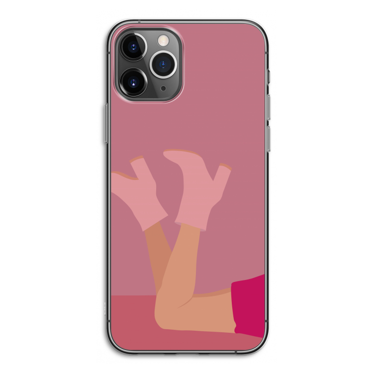 Pink boots: iPhone 11 Pro Transparant Hoesje