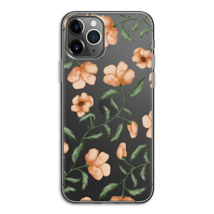 Peachy flowers: iPhone 11 Pro Transparant Hoesje