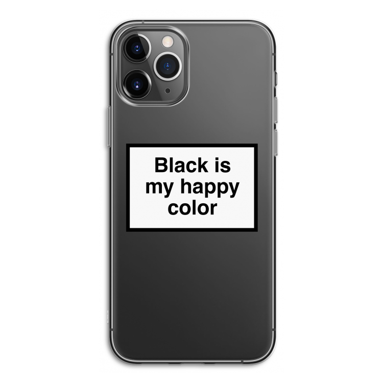 Black is my happy color: iPhone 11 Pro Transparant Hoesje