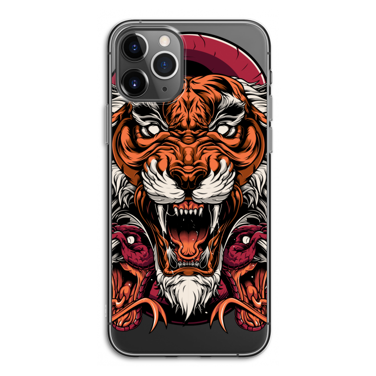 Tiger and Rattlesnakes: iPhone 11 Pro Transparant Hoesje