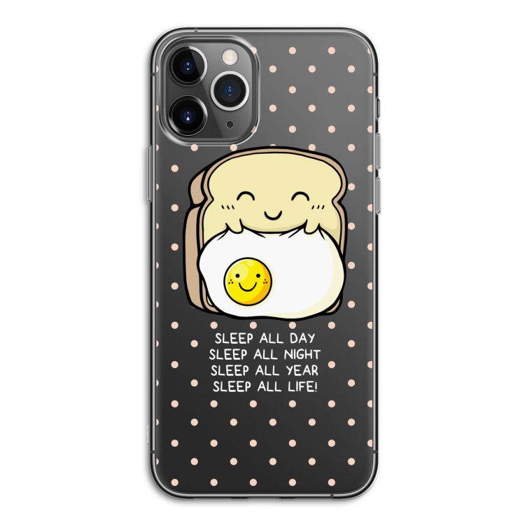 Sleep All Day: iPhone 11 Pro Transparant Hoesje
