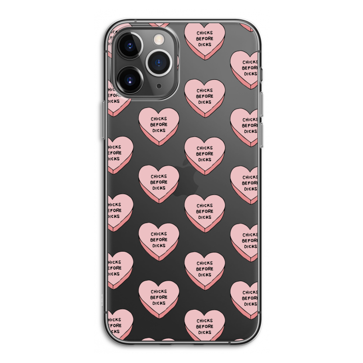Chicks before dicks: iPhone 11 Pro Transparant Hoesje
