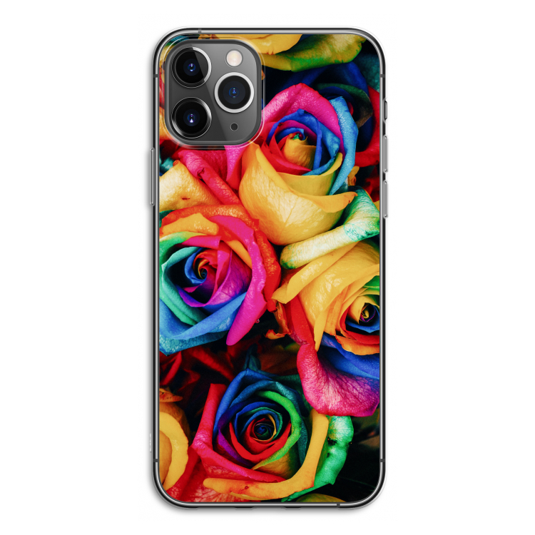Neon bloemen: iPhone 11 Pro Transparant Hoesje