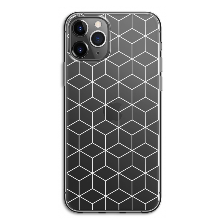 Zwart-witte kubussen: iPhone 11 Pro Transparant Hoesje